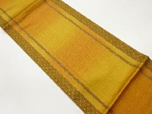 縦縞に菱模様織出し全通袋帯